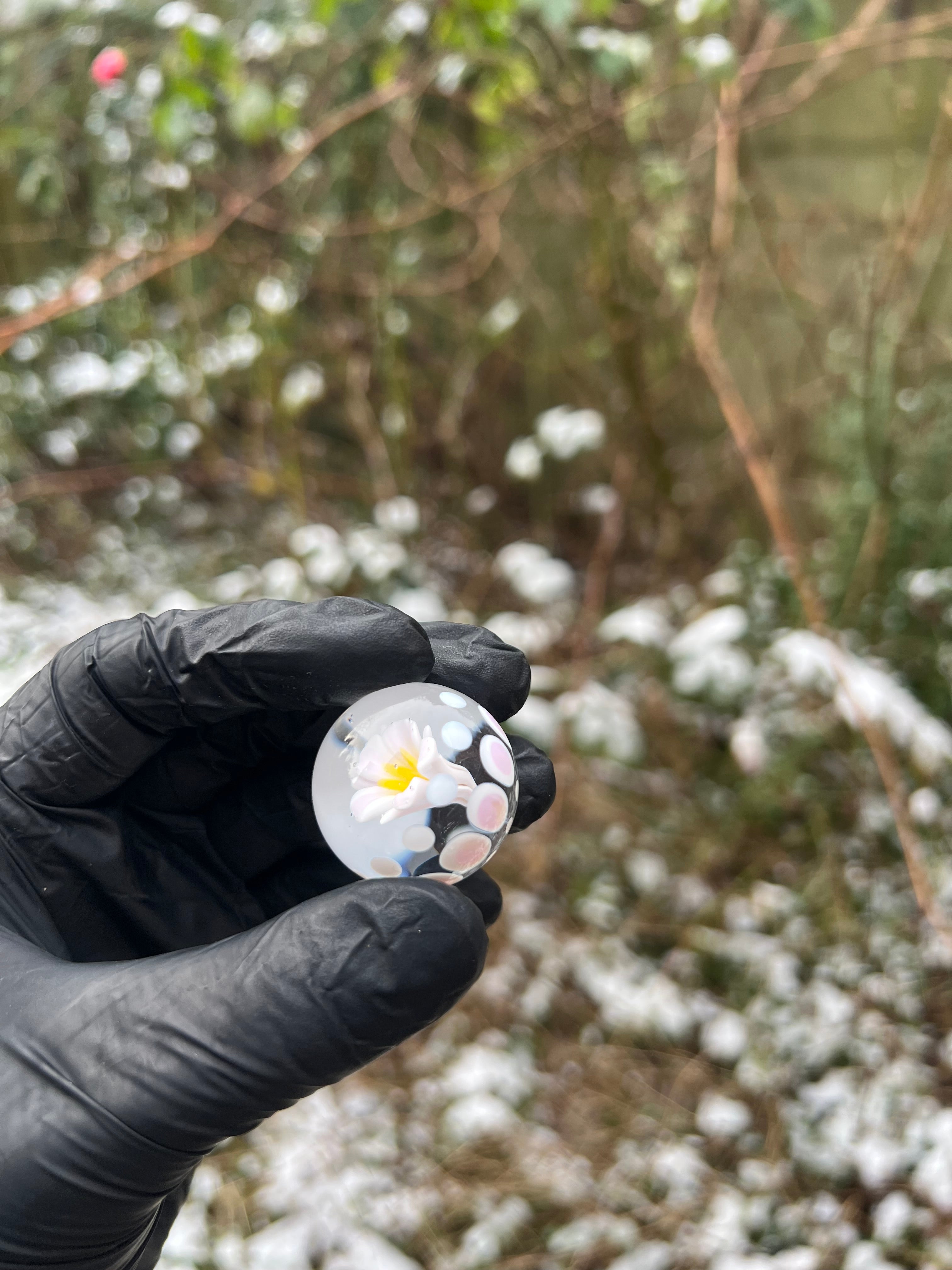 Sakura flower marble with dots