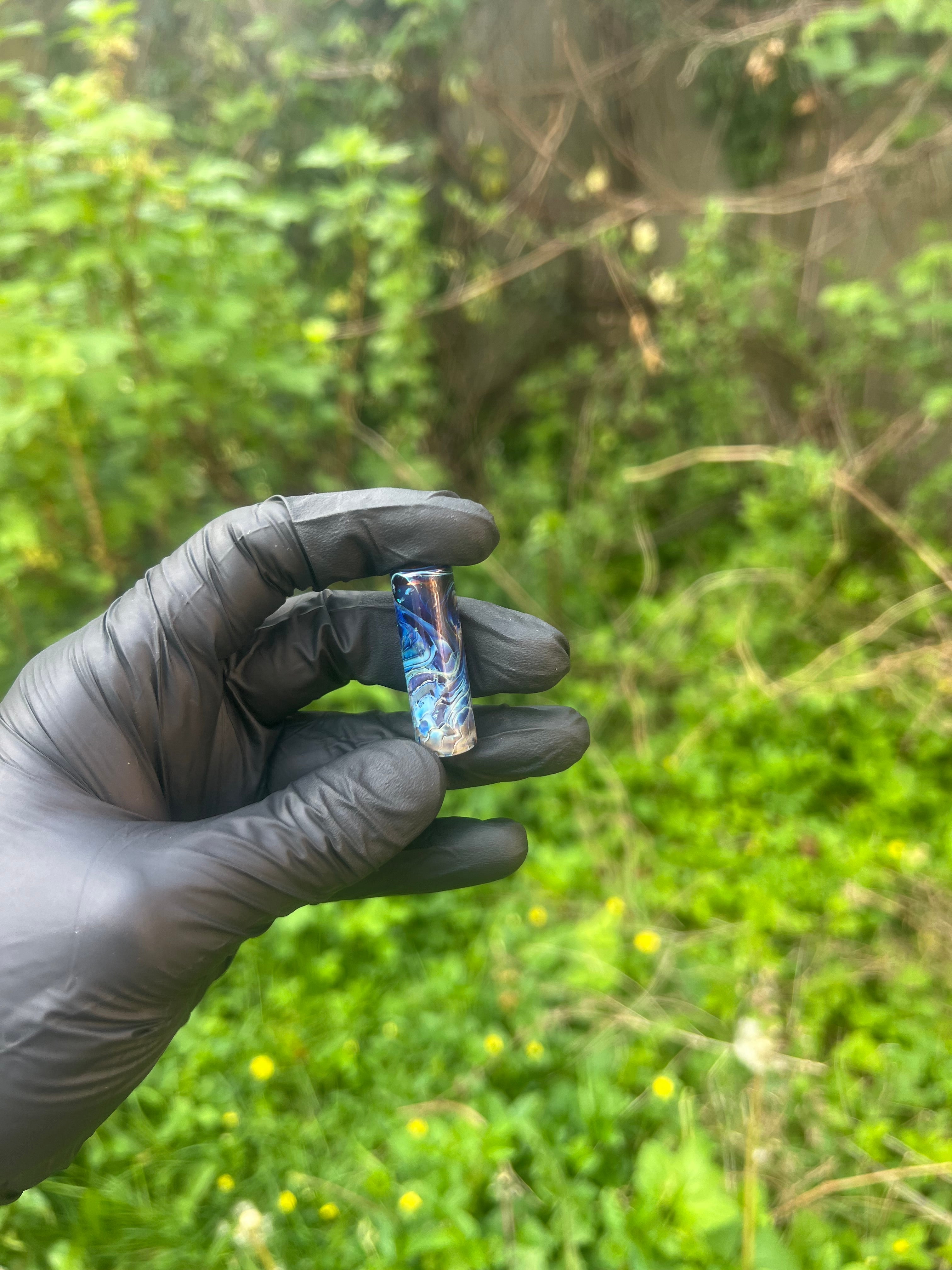 Blue striking with opals