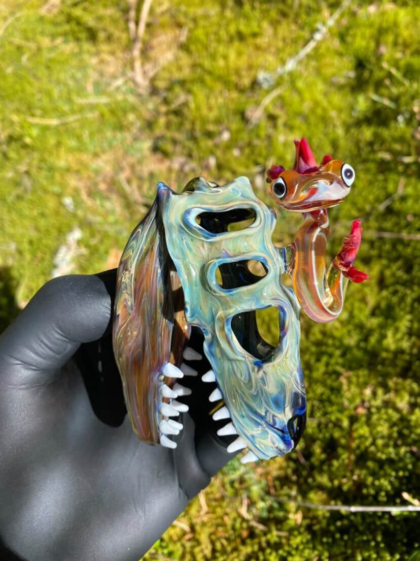 Trex skull with his snake (collab with Seb stickz)