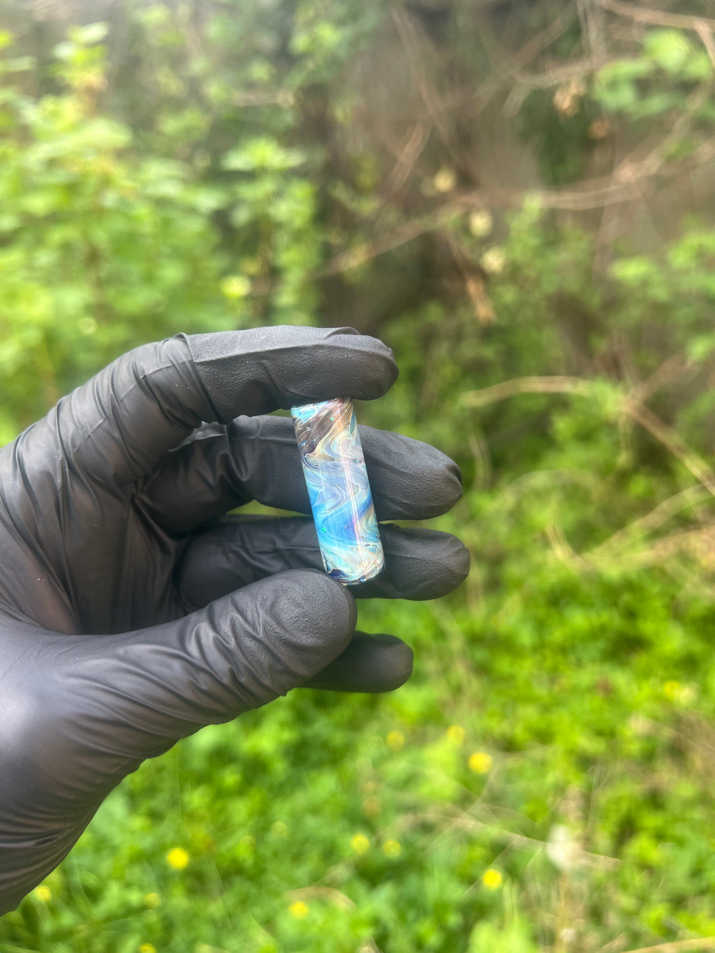 Blue striking with opals