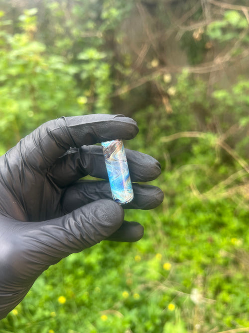Blue striking with opals