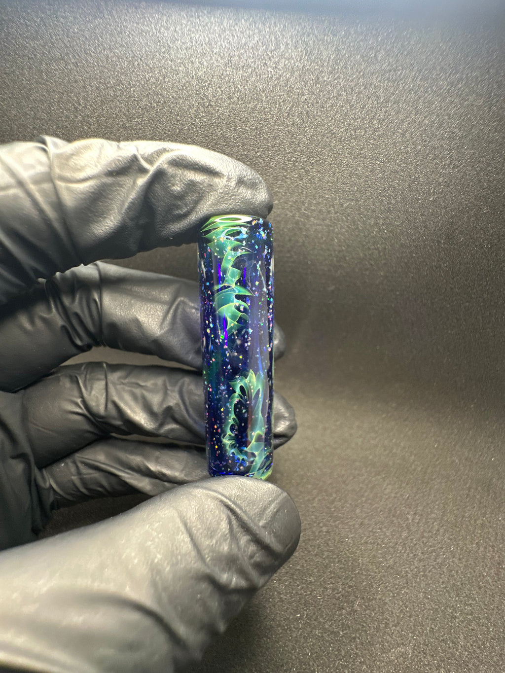 Silver fume uv over blue opals collab with @buddahflow_glass in Japan