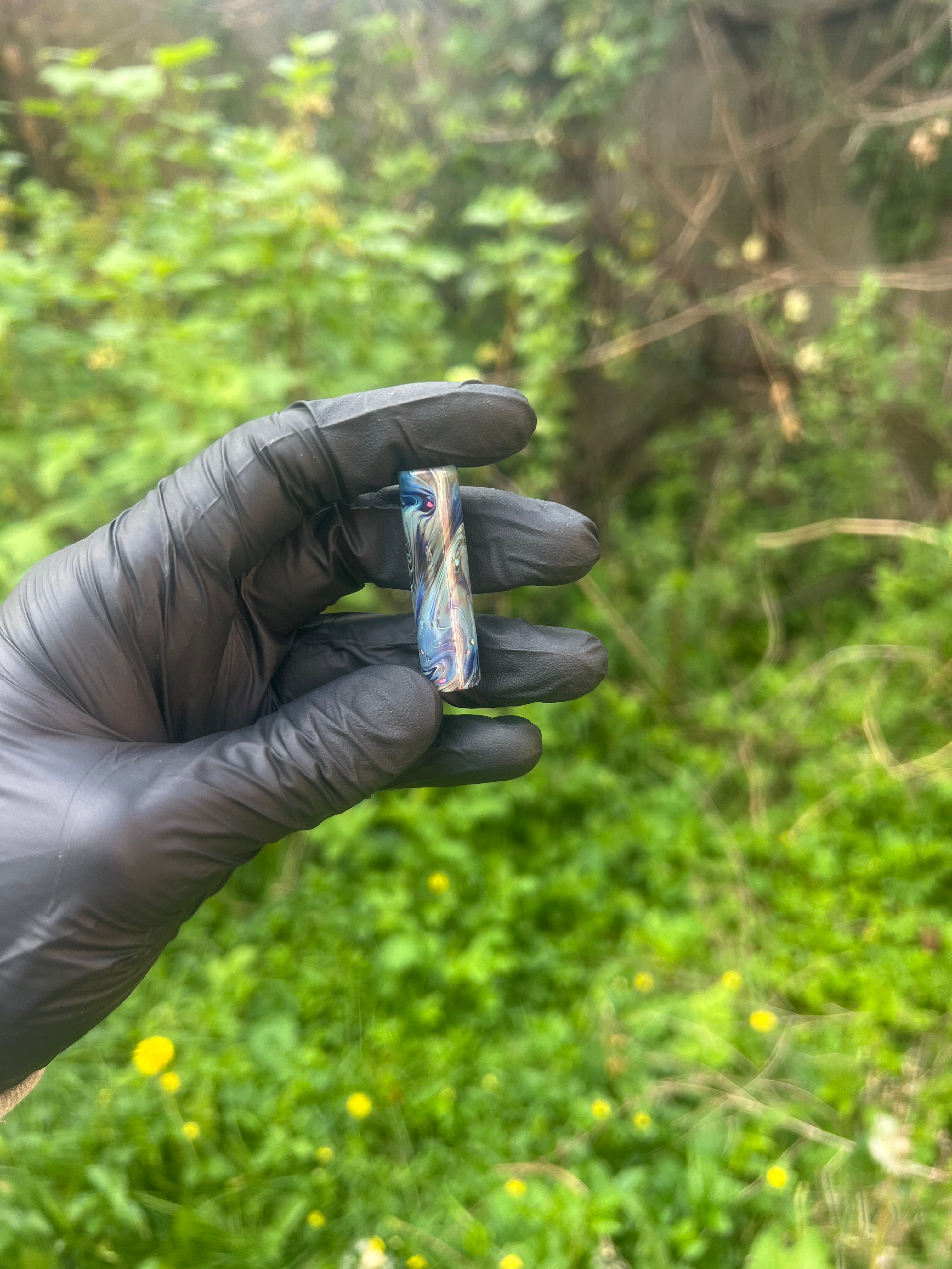 Blue striking with opals