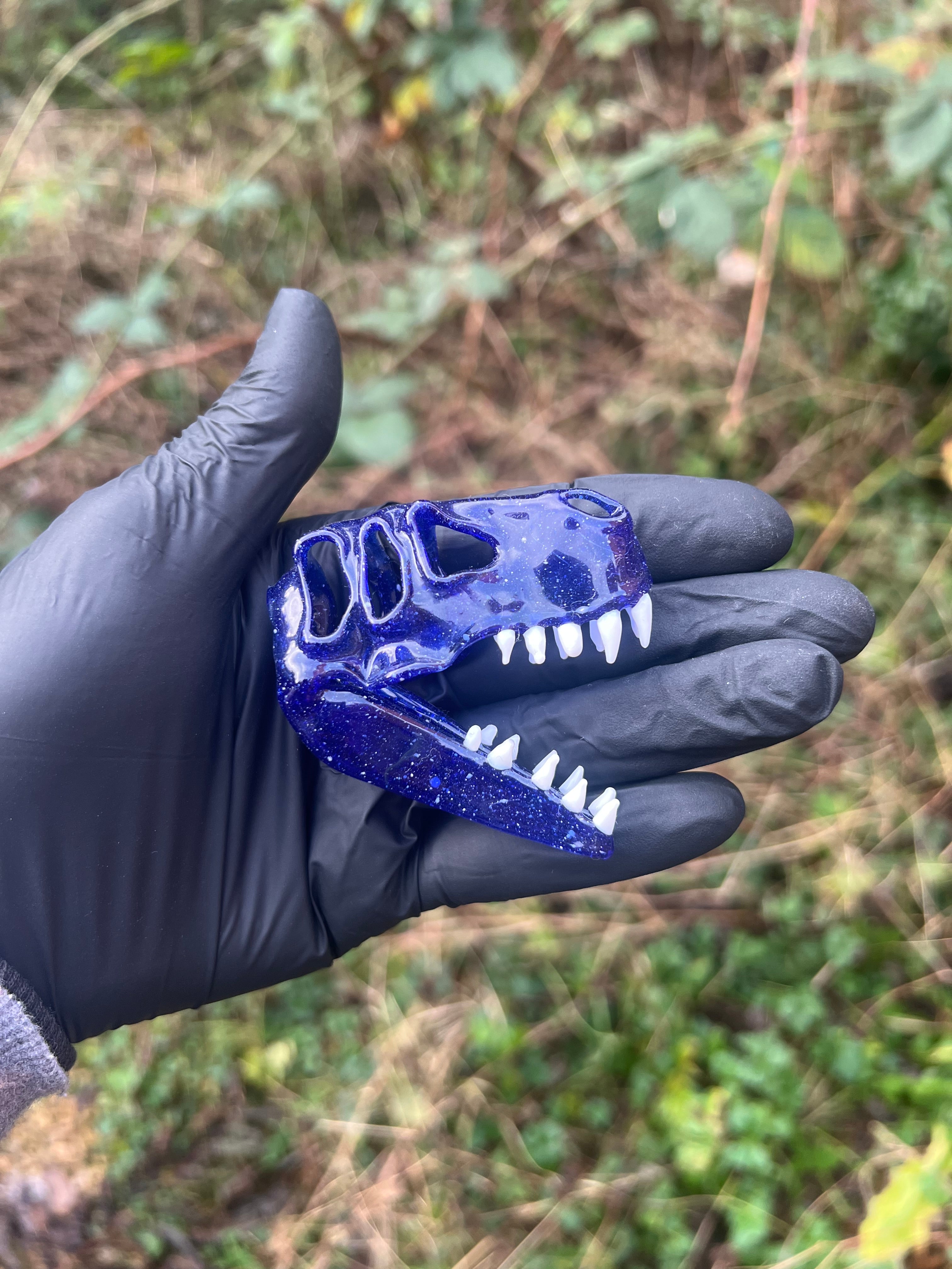 T-rex skull blue