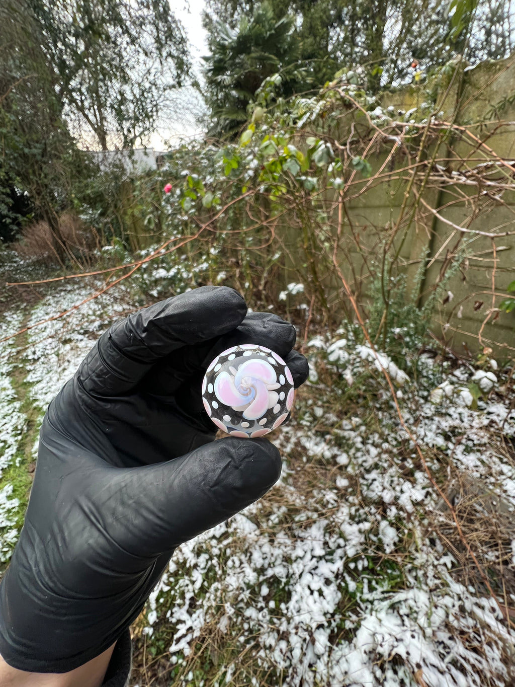 Sakura flower marble with dots