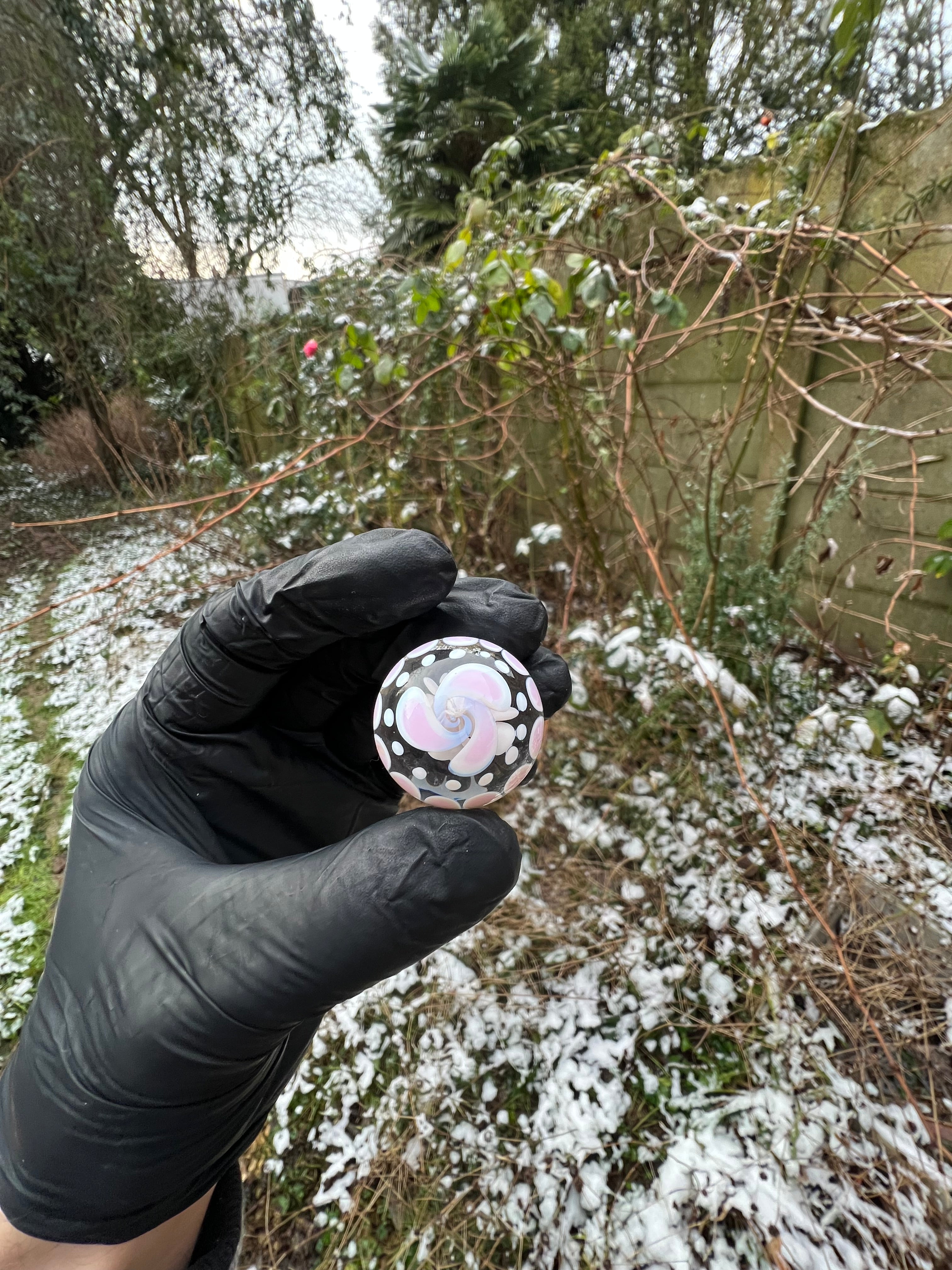 Sakura flower marble with dots