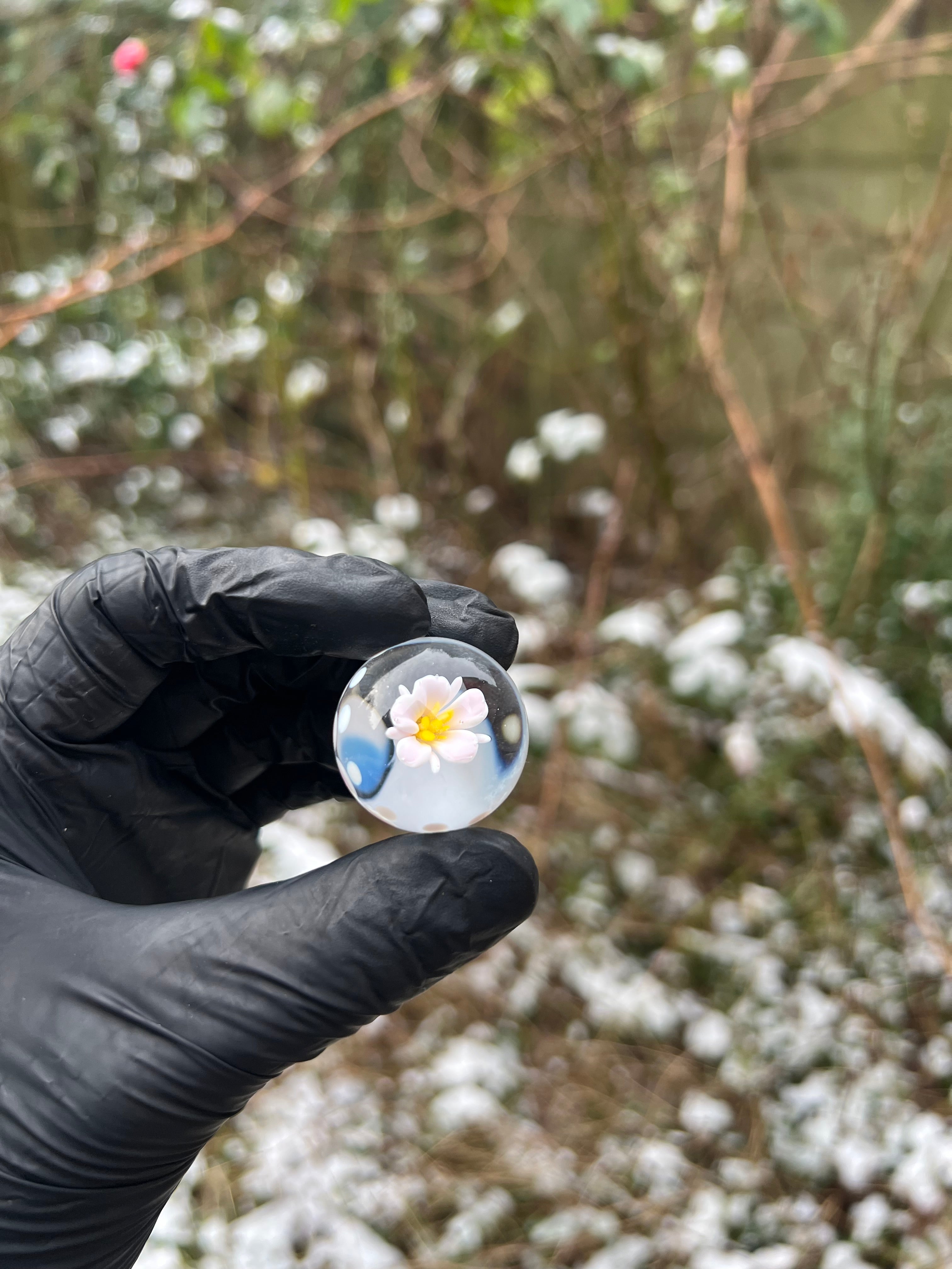 Sakura flower marble with dots